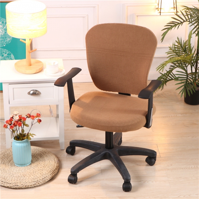 91家纺网 家纺一手货源 找家纺 兴妮雅  2020新款厚款分体椅套 玉米绒驼色