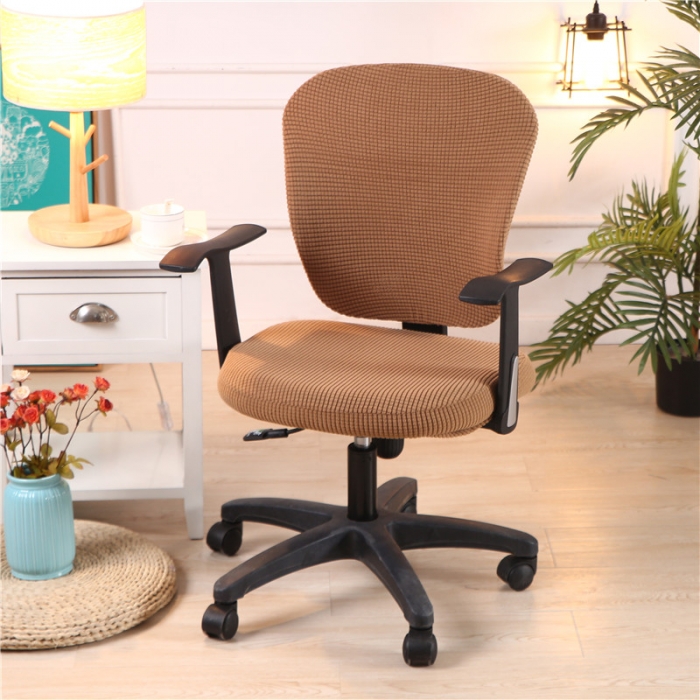 91家纺网 家纺一手货源 找家纺 兴妮雅  2020新款厚款分体椅套 玉米绒驼色