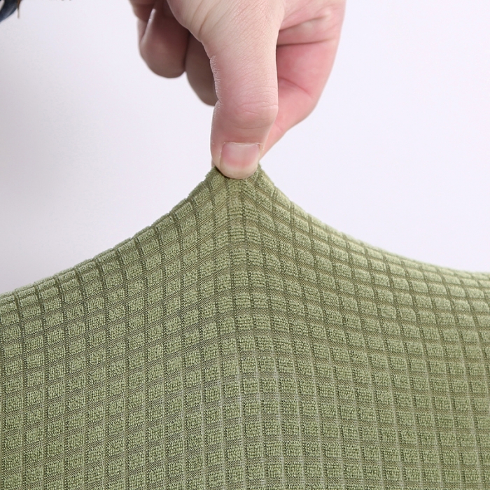 91家纺网 家纺一手货源 找家纺 兴妮雅家纺 2020新款华夫格椅子套系列 豆绿