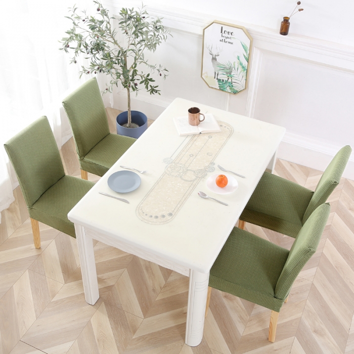 91家纺网 家纺一手货源 找家纺 兴妮雅家纺 2020新款华夫格椅子套系列 豆绿