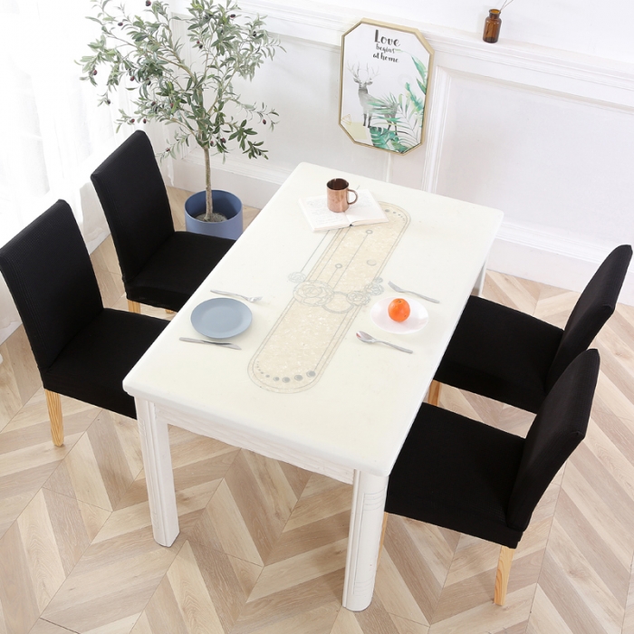 91家纺网 家纺一手货源 找家纺 兴妮雅家纺 2020新款华夫格椅子套系列 黑色