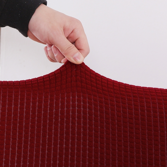 91家纺网 家纺一手货源 找家纺 兴妮雅家纺 2020新款华夫格椅子套系列 酒红