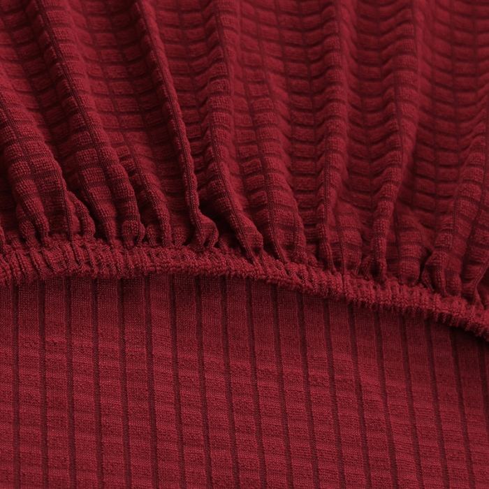 91家纺网 家纺一手货源 找家纺 兴妮雅家纺 2020新款华夫格椅子套系列 酒红