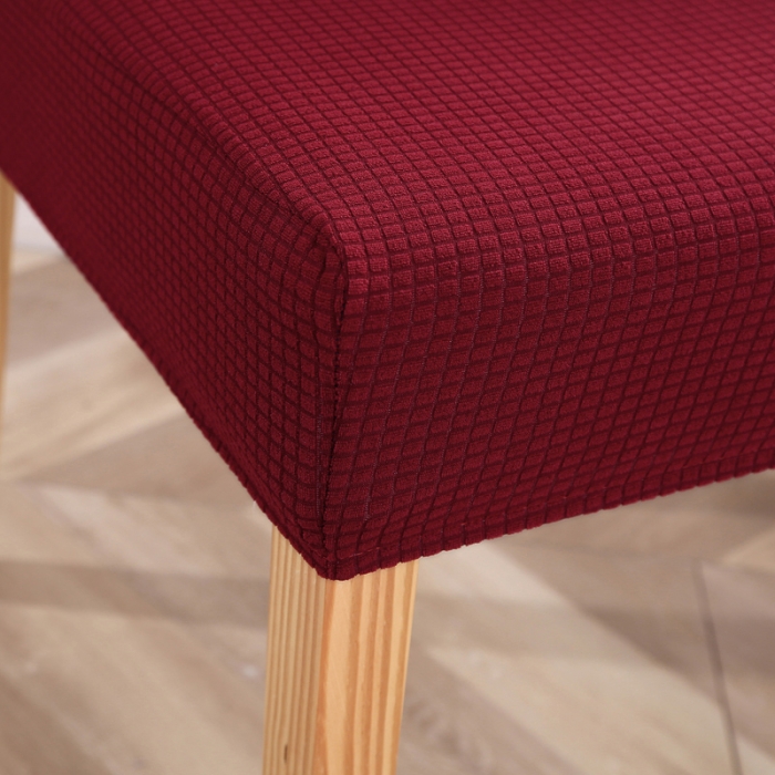 91家纺网 家纺一手货源 找家纺 兴妮雅家纺 2020新款华夫格椅子套系列 酒红