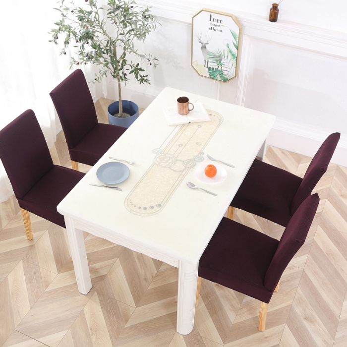 91家纺网 家纺一手货源 找家纺 兴妮雅家纺 2020新款华夫格椅子套系列 深咖啡