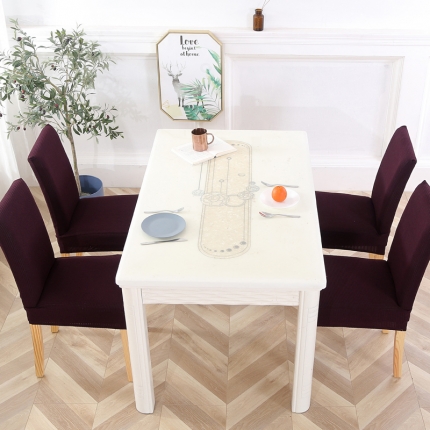 兴妮雅家纺 2020新款华夫格椅子套系列 深咖啡