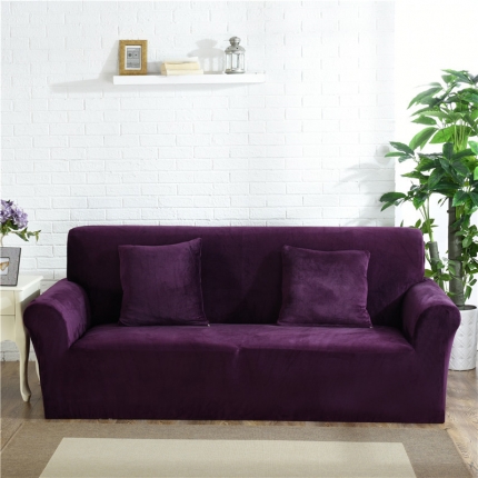 兴妮雅  2020新款毛绒款沙发套 紫色