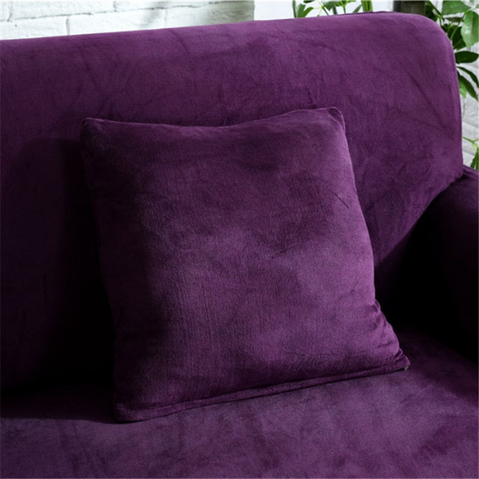 91家纺网 家纺一手货源 找家纺 兴妮雅  2020新款毛绒款沙发套 紫色