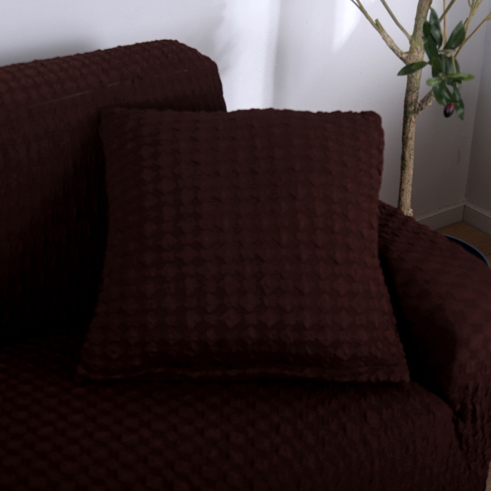 91家纺网 家纺一手货源 找家纺 兴妮雅 2020新款牛奶丝压花沙发套 咖啡