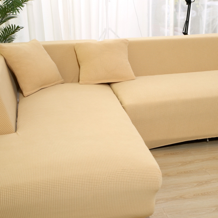 91家纺网 家纺一手货源 找家纺 兴妮雅 2020新款玉米绒沙发套 米色