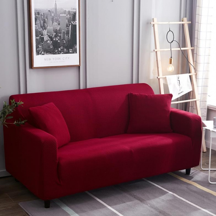 91家纺网 家纺一手货源 找家纺 兴妮雅 2020新款玉米绒沙发套 酒红