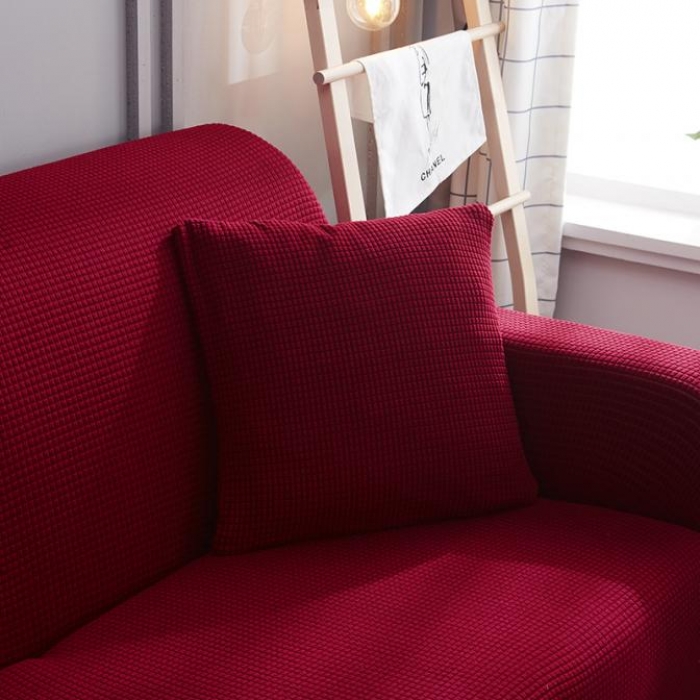 91家纺网 家纺一手货源 找家纺 兴妮雅 2020新款玉米绒沙发套 酒红