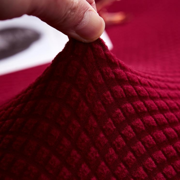 91家纺网 家纺一手货源 找家纺 兴妮雅 2020新款玉米绒沙发套 酒红