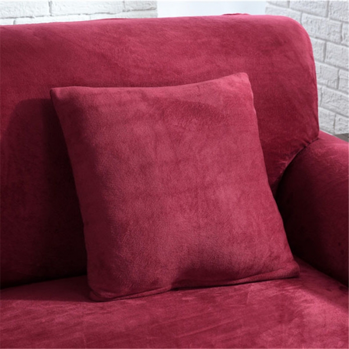 91家纺网 家纺一手货源 找家纺 兴妮雅  2020新款毛绒款沙发套 酒红