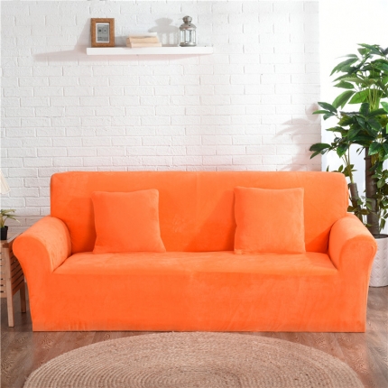 兴妮雅  2020新款毛绒款沙发套 橘色