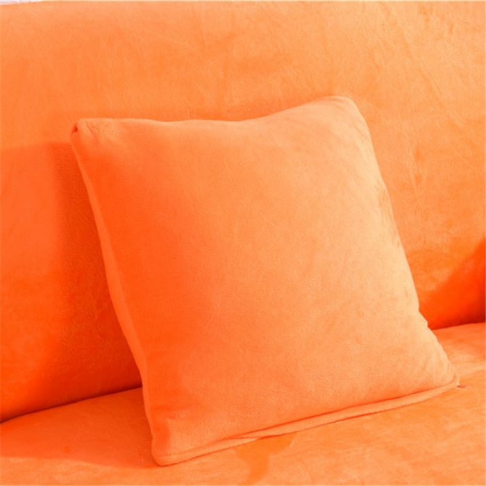 91家纺网 家纺一手货源 找家纺 兴妮雅  2020新款毛绒款沙发套 橘色