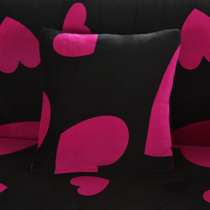 91家纺网 家纺一手货源 找家纺 兴妮雅  2020新款毛绒款沙发套 红心