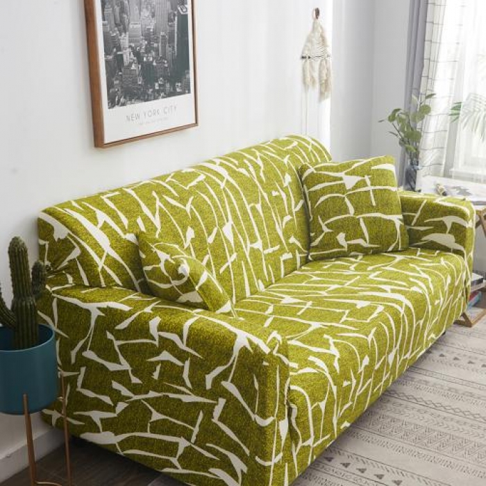 91家纺网 家纺一手货源 找家纺 兴妮雅家纺 2020新款小清新风格沙发套 印象派草绿