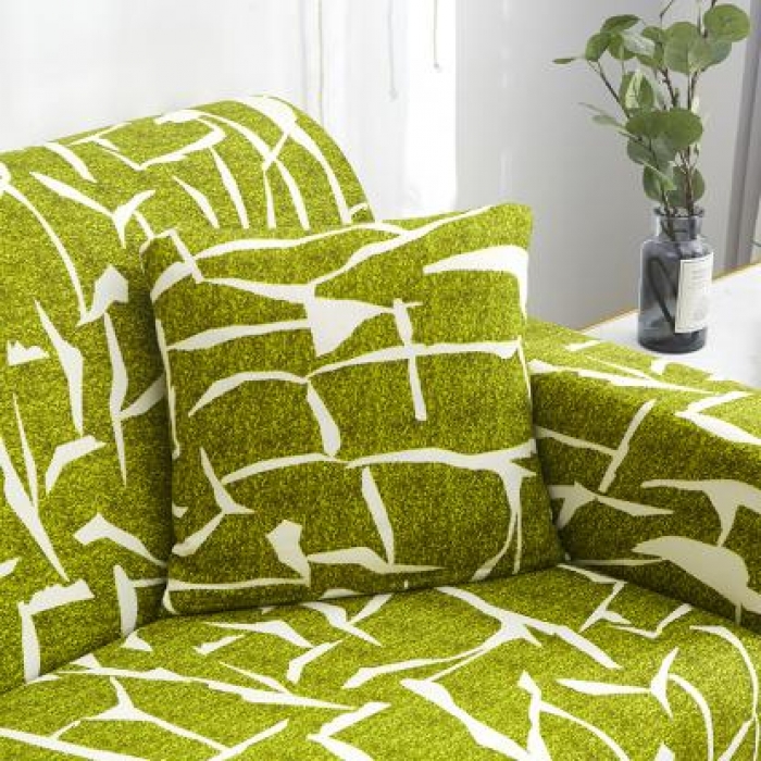 91家纺网 家纺一手货源 找家纺 兴妮雅家纺 2020新款小清新风格沙发套 印象派草绿