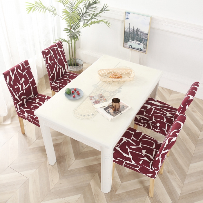 91家纺网 家纺一手货源 找家纺 兴妮雅家纺 2020新款弹力布椅子套一只 1印象派-红色