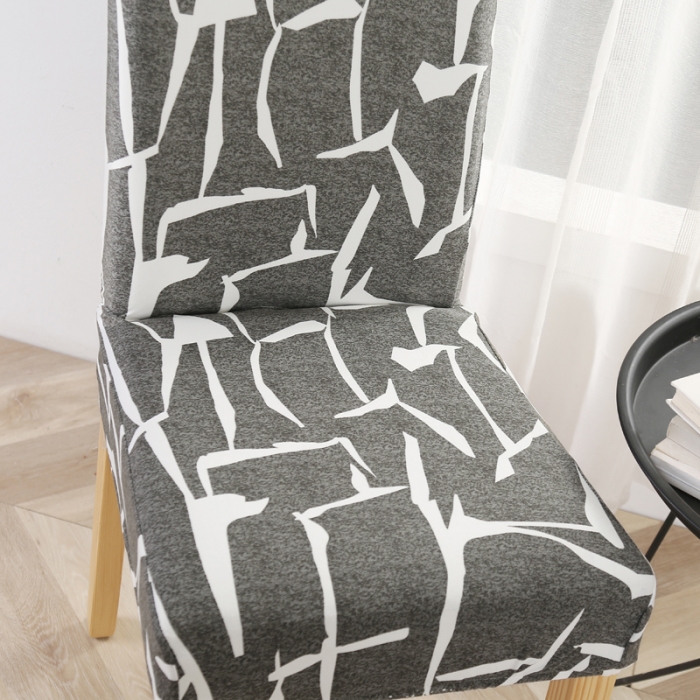 91家纺网 家纺一手货源 找家纺 兴妮雅家纺 2020新款弹力布椅子套一只 6印象派-浅灰