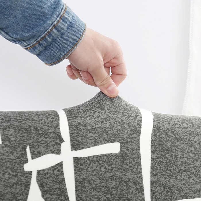 91家纺网 家纺一手货源 找家纺 兴妮雅家纺 2020新款弹力布椅子套一只 6印象派-浅灰