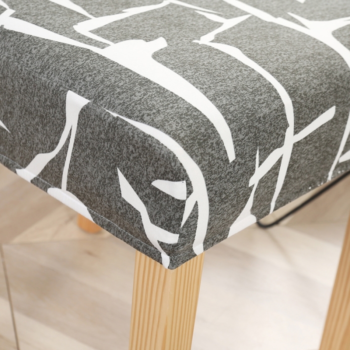 91家纺网 家纺一手货源 找家纺 兴妮雅家纺 2020新款弹力布椅子套一只 6印象派-浅灰