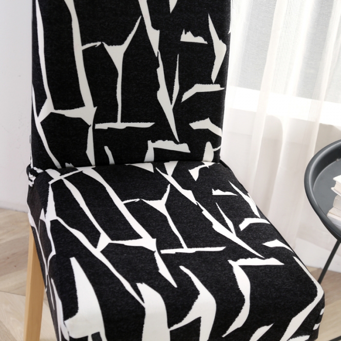 91家纺网 家纺一手货源 找家纺 兴妮雅家纺 2020新款弹力布椅子套一只 7印象派-黑色