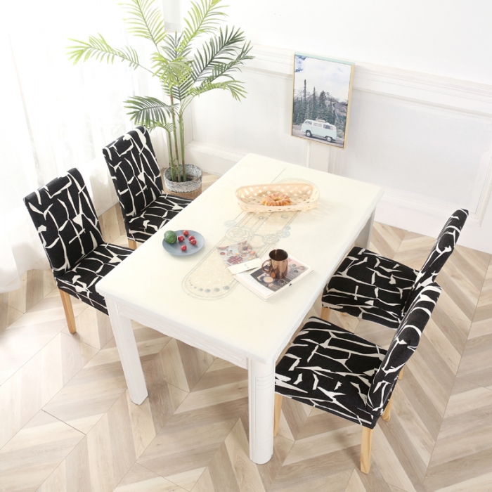 91家纺网 家纺一手货源 找家纺 兴妮雅家纺 2020新款弹力布椅子套一只 7印象派-黑色