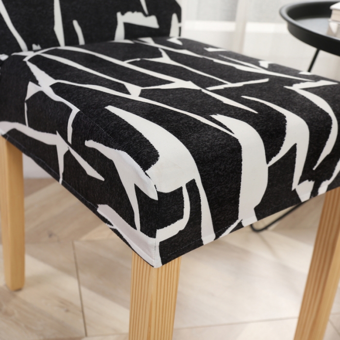 91家纺网 家纺一手货源 找家纺 兴妮雅家纺 2020新款弹力布椅子套一只 7印象派-黑色