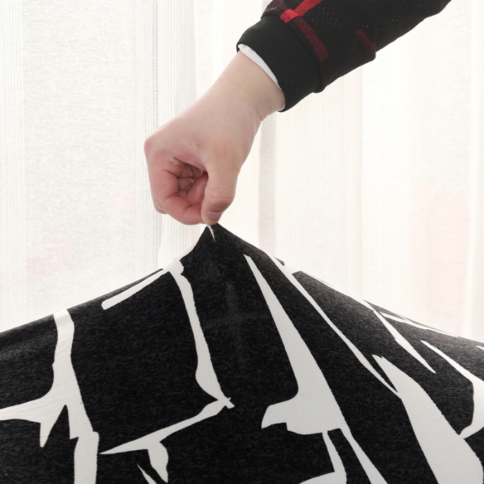 91家纺网 家纺一手货源 找家纺 兴妮雅家纺 2020新款弹力布椅子套一只 7印象派-黑色