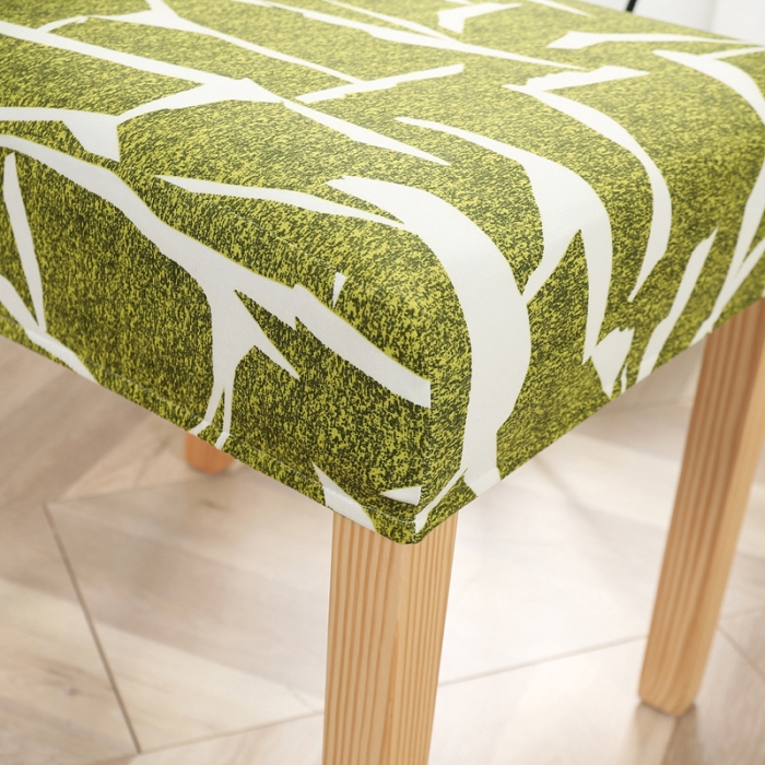 91家纺网 家纺一手货源 找家纺 兴妮雅家纺 2020新款弹力布椅子套一只 3印象派-绿色