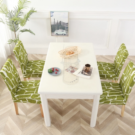 兴妮雅家纺 2020新款弹力布椅子套一只 3印象派-绿色