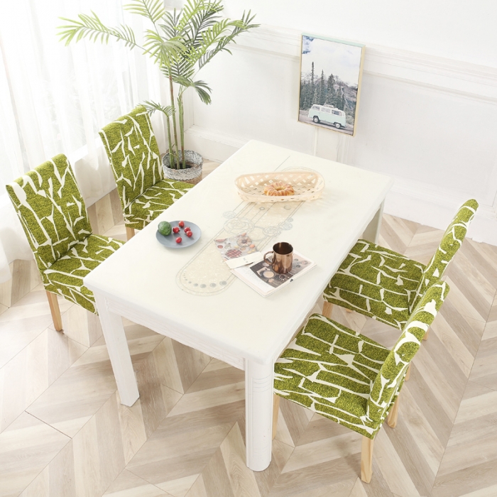 91家纺网 家纺一手货源 找家纺 兴妮雅家纺 2020新款弹力布椅子套一只 3印象派-绿色