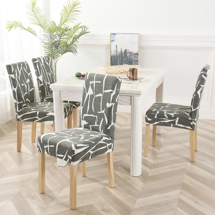 91家纺网 家纺一手货源 找家纺 兴妮雅家纺 2020新款弹力布椅子套一只 6印象派-浅灰