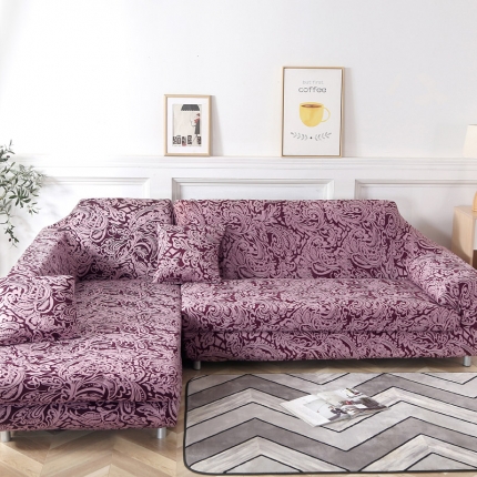 兴妮雅家纺 2020新款贵妃风格沙发套 凤尾(豆沙)