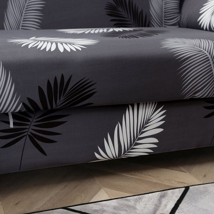 91家纺网 家纺一手货源 找家纺 兴妮雅家纺 2020新款贵妃风格沙发套 黑羽叶