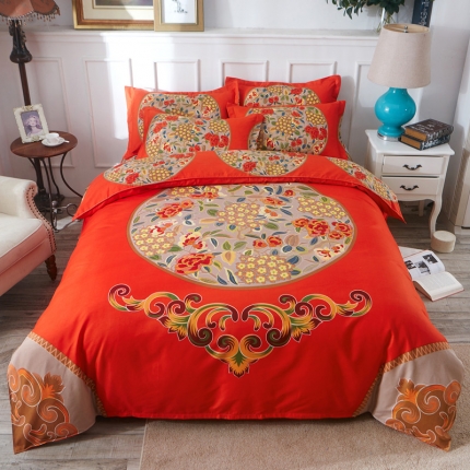 91家纺网 家纺一手货源 找家纺 诗洋洋家纺 大版加厚磨毛四件套床单款 颜如玉