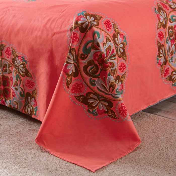 91家纺网 家纺一手货源 找家纺 诗洋洋家纺 大版加厚磨毛四件套床单款 富贵花颜