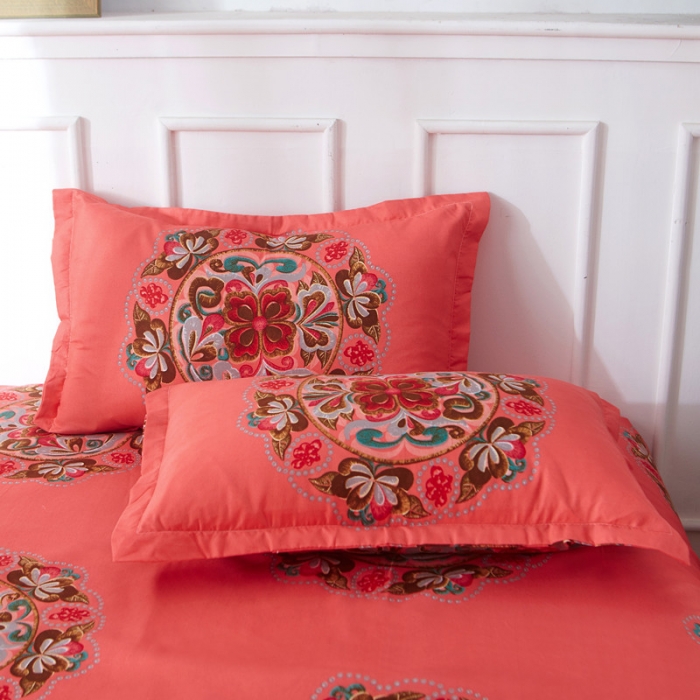 91家纺网 家纺一手货源 找家纺 诗洋洋家纺 大版加厚磨毛四件套床单款 富贵花颜