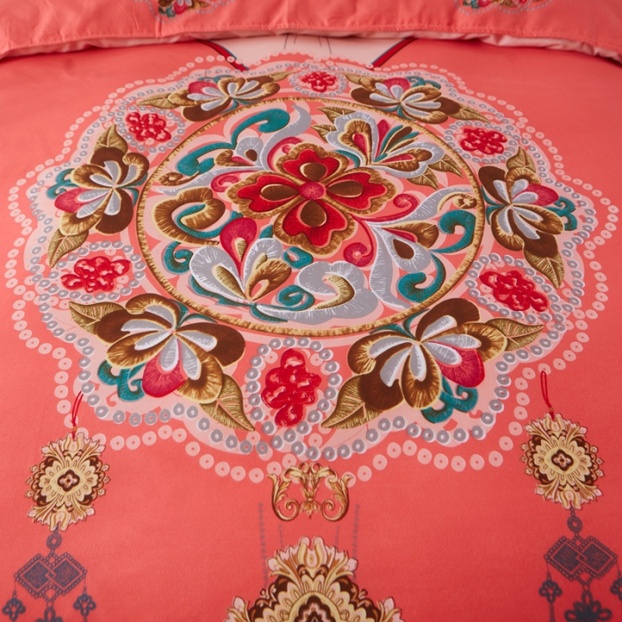 91家纺网 家纺一手货源 找家纺 诗洋洋家纺 大版加厚磨毛四件套床单款 富贵花颜