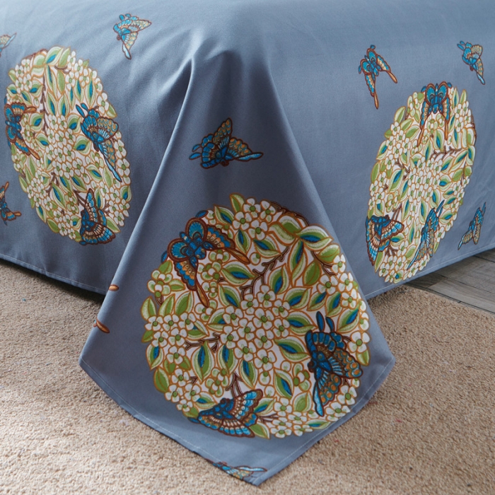 91家纺网 家纺一手货源 找家纺 诗洋洋家纺 大版加厚磨毛四件套床单款 花间意