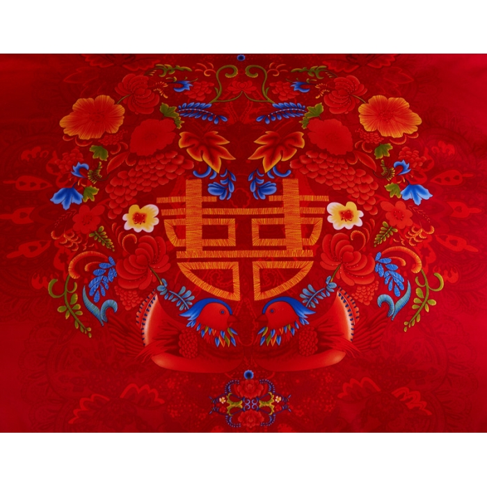 91家纺网 家纺一手货源 找家纺 诗洋洋家纺 大版加厚磨毛四件套床单款 家有喜事