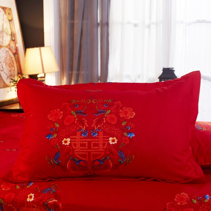 91家纺网 家纺一手货源 找家纺 诗洋洋家纺 大版加厚磨毛四件套床单款 家有喜事