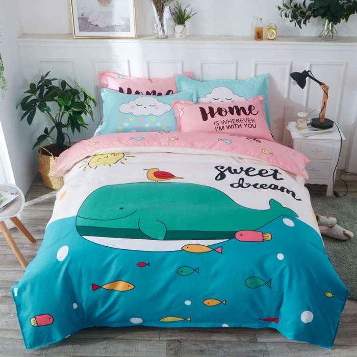 91家纺网 家纺一手货源 找家纺 诗洋洋家纺 大版加厚磨毛四件套床单款 快乐伙伴