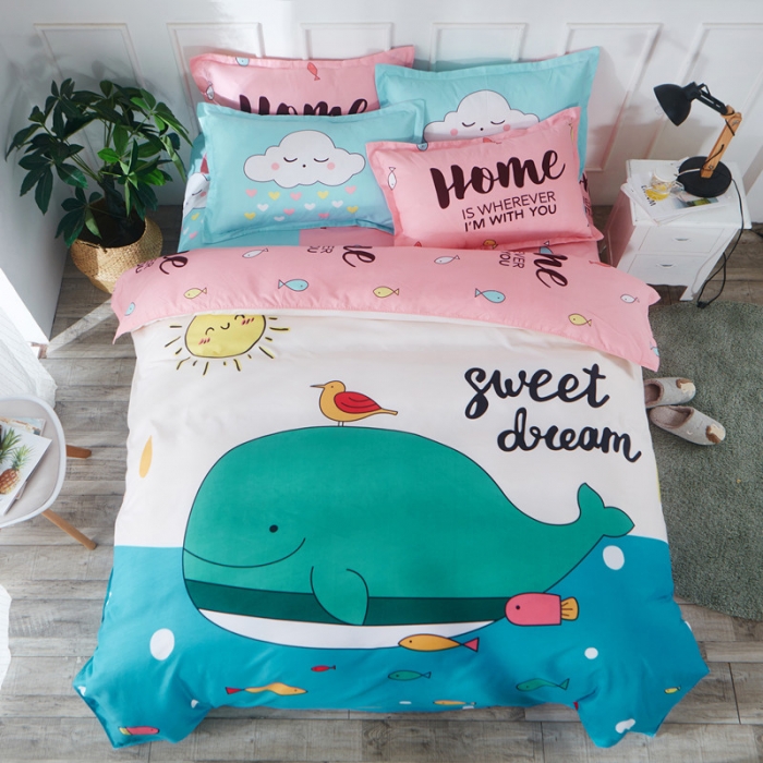 91家纺网 家纺一手货源 找家纺 诗洋洋家纺 大版加厚磨毛四件套床单款 快乐伙伴