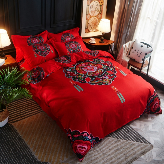 91家纺网 家纺一手货源 找家纺 诗洋洋家纺 大版加厚磨毛四件套床单款 梦回唐朝