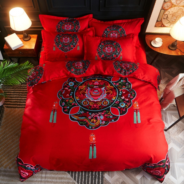 91家纺网 家纺一手货源 找家纺 诗洋洋家纺 大版加厚磨毛四件套床单款 梦回唐朝