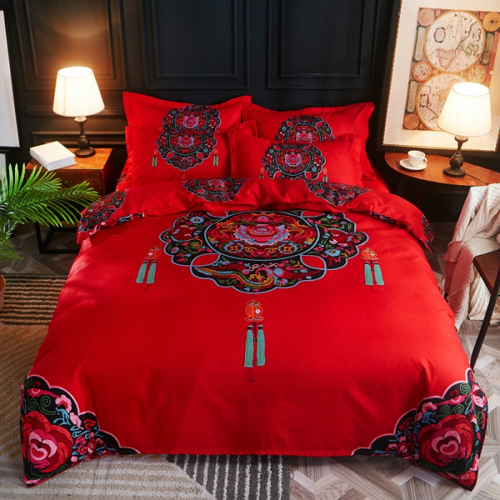 91家纺网 家纺一手货源 找家纺 诗洋洋家纺 大版加厚磨毛四件套床单款 梦回唐朝