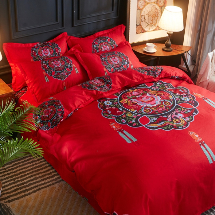 91家纺网 家纺一手货源 找家纺 诗洋洋家纺 大版加厚磨毛四件套床单款 梦回唐朝